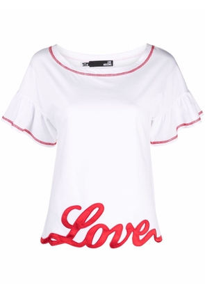 Love Moschino appliqué detail cotton T-shirt - White