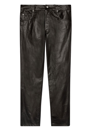Gucci straight-leg leather trousers - Black