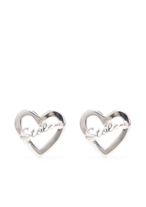 Stolen Girlfriends Club Heart Script Earrings - Silver