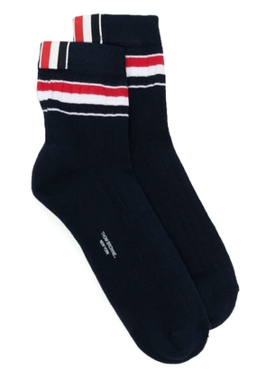 Thom Browne striped rib-knit socks - Blue