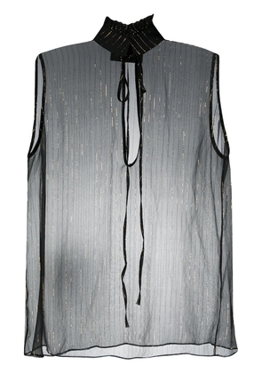 Philipp Plein metallic stripe blouse - Black