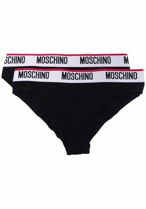 Moschino logo waistband briefs - Black