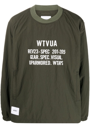 WTAPS text-print long-sleeve sweatshirt - Green