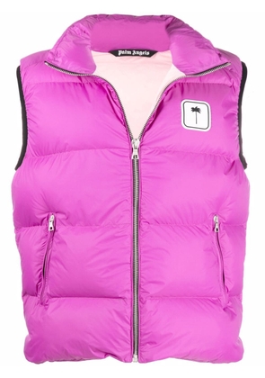 Palm Angels logo-patch padded gilet - Pink