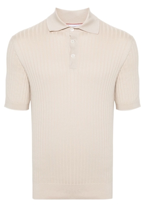 Brunello Cucinelli chunky-ribbed polo shirt - Neutrals