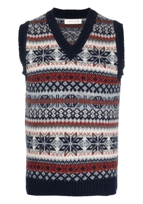 Mackintosh BURN TANK Fair Isle wool knitted vest - Blue