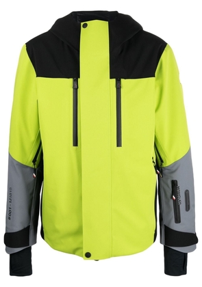 Moncler Grenoble colour-block panelled hooded coat - Yellow