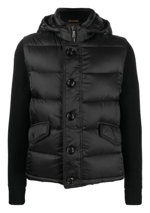 Moorer contrasting-sleeves padded jacket - Black