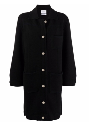 Barrie single-breasted cashmere-cotton blend coat - Black