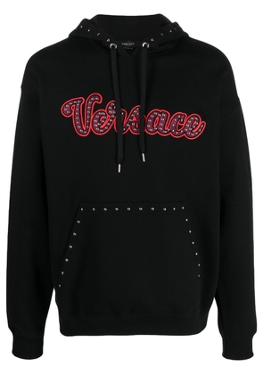 Versace studded logo hoodie - Black