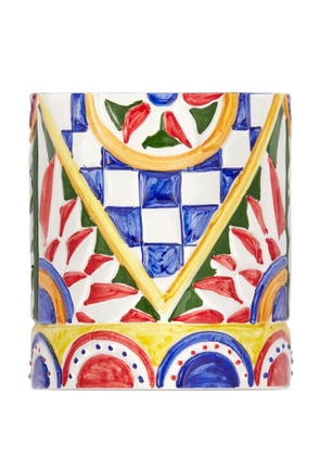 Dolce & Gabbana Carretto-print ceramic vase - Yellow
