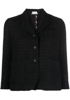 Thom Browne cropped sack sport tweed jacket - Black