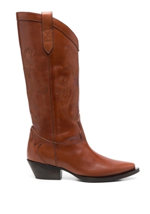 ETRO 40mm leather stitched western-boots - Brown