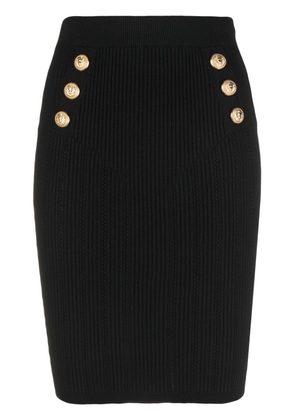 Balmain high-waisted knitted skirt - Black