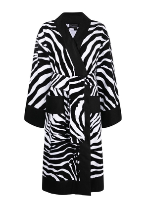 Dolce & Gabbana zebra print bathrobe - Black