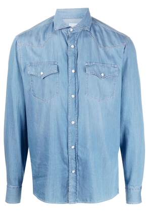 Brunello Cucinelli long-sleeved denim shirt - Blue