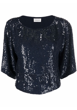 P.A.R.O.S.H. sequined cropped blouse - Blue