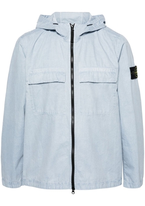 Stone Island Compass-badge hoodie shirt - Blue