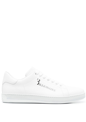 Billionaire logo-print leather sneakers - White