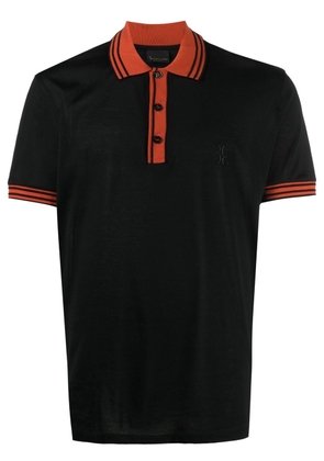 Billionaire logo-embroidered cotton polo shirt - Black