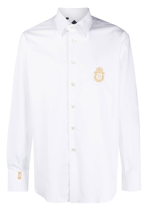 Billionaire logo-embroidered long-sleeved shirt - White
