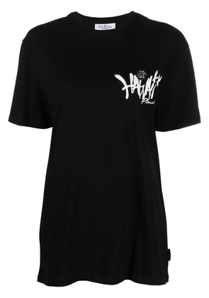 Philipp Plein Hawaii-print long-line T-shirt - Black
