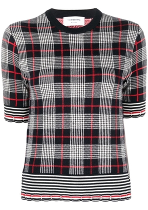 Thom Browne check-pattern knit top - Blue