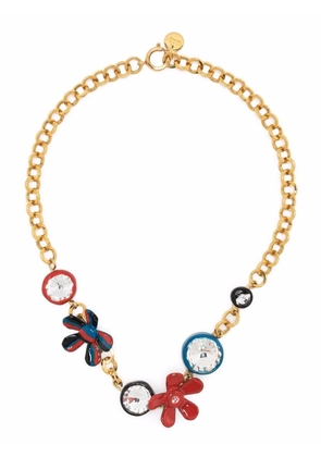 Marni floral appliqué chain necklace - Gold