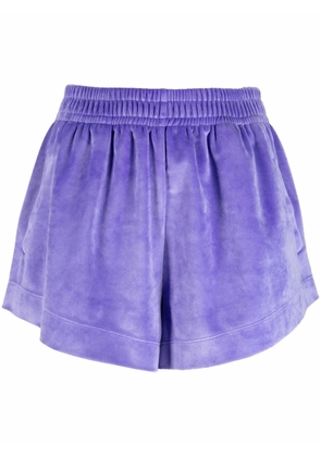 STYLAND high-waisted velvet shorts - Purple