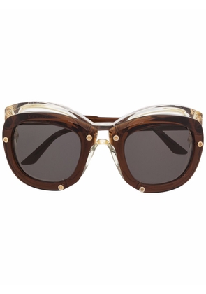 Kuboraum round-frame sunglasses - Brown