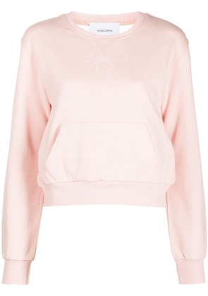 Marchesa Notte sheer back sweatshirt - Pink
