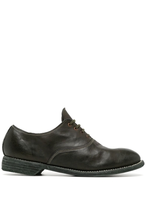 Guidi distressed sole leather oxfords - Green