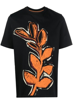 Paul Smith leaf-print round-neck T-shirt - Black
