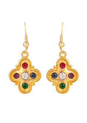 Susan Caplan Vintage 1980s crystal-embellished drop earrings - Gold