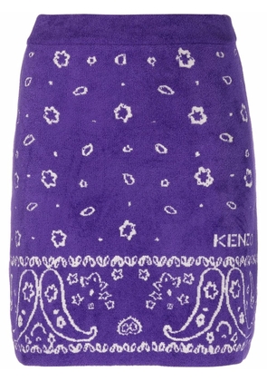Kenzo paisley-knit A-line skirt - Purple