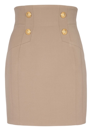 Balmain button-detail pencil skirt - Neutrals