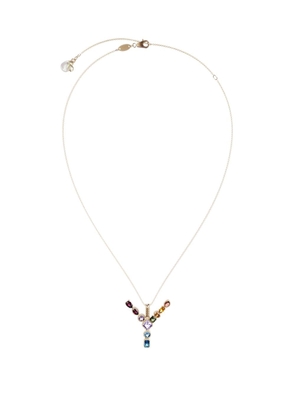 Dolce & Gabbana 18kt yellow gold initial Y gemstone necklace