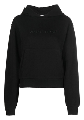 Woolrich embroidered-logo hoodie - Black