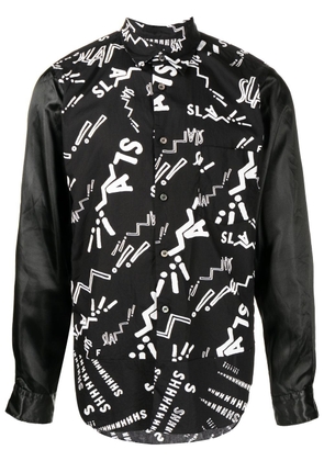 Black Comme Des Garçons text-print shirt