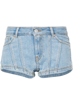 Mugler low-rise denim mini shorts - Blue