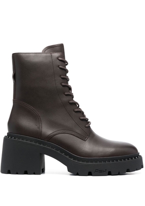 Ash lace-up detail leather boots - Brown