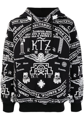 KTZ oversized church print hoodie - Black