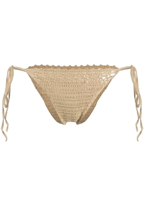 Cult Gaia side-tie crochet bikini-bottoms - Neutrals