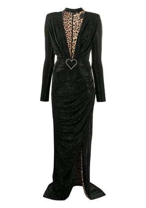 Philipp Plein Aphrodite stud embellished asymmetric dress - Black