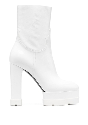 Casadei leather platform boots - White