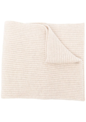 N.Peal ribbed-knit cashmere scarf - Brown