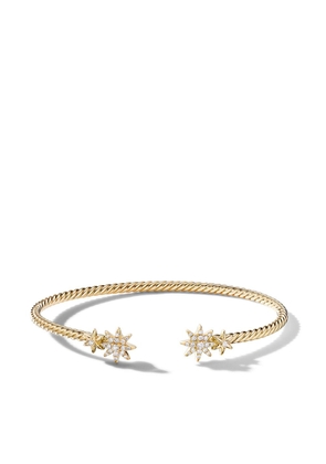 David Yurman 18kt yellow gold diamond Petite Starburst open bracelet