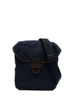 Leathersmith of London embossed-logo detail shoulder bag - Blue