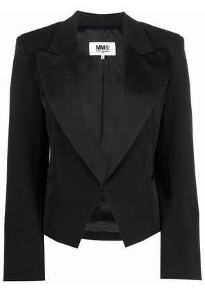 MM6 Maison Margiela tailored padded-shoulder blazer - Black