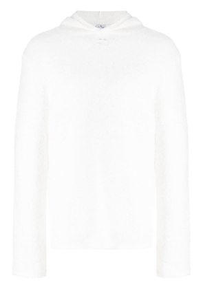 Courrèges brushed-effect round-neck hoodie - White